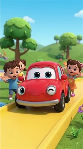 🚗 Five Little Cars | Beep Beep Song 🚗🌈 | Kids Nursery Rhyme #Shorts #shorts #cartoon #cartoonvideo