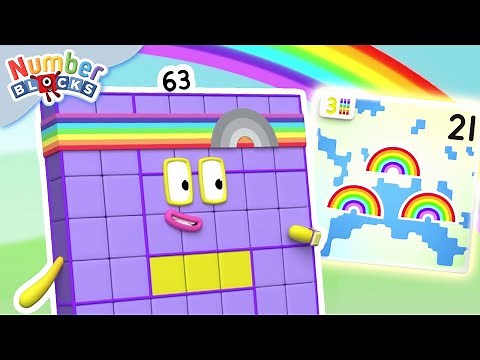 A Rainbow of Multiplication 🌈✖️ | Learn to Count for Kids | Number Cartoon | Numberblocks