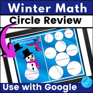 Winter Math Activities 5th Grade and 6th Grade Parts of a Circle Worksheet