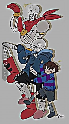 Undertale vs Overtale [ Papyrus, sans, frisk ]