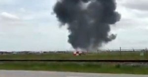 F-16 Jet Catches Fire at Houston Airport; Pilot Ejects