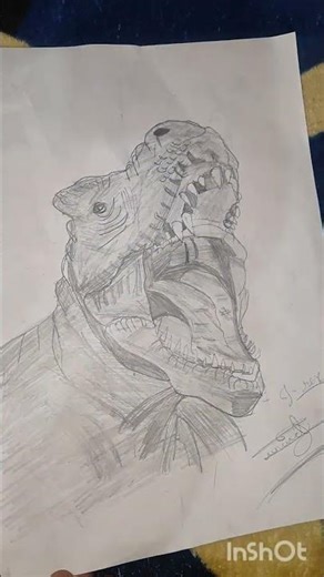 pencil sketch of t rex #art #, Sketch
