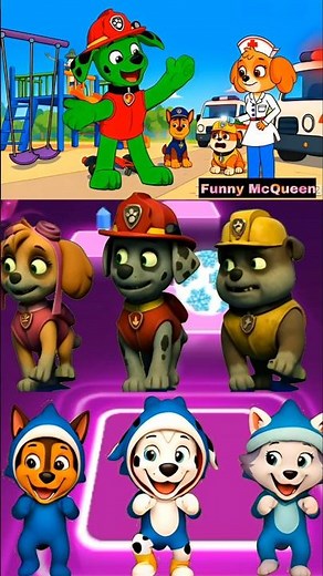 Paw Patrol Scary Chase 🆚 Ryder X Coffin Dance Song Cover Tiles Hop EDM Rush #324 #shorts #pawpatrol