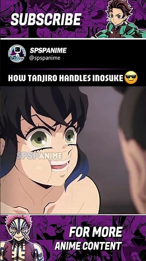 How Tanjiro handles Inosuke 😎 #demonslayer #inosuke #tanjiro #kimetsunoyaiba #kny #shortsanime