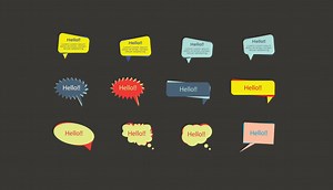 Download Different callouts, Callouts titles, description or information boxes, video Informational callout labels vector illustration set, Technological bar for infographics for free