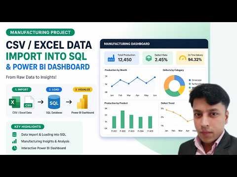 ExcelR Manufacturing Project CSV/Excel to MySQL + Power BI Dashboard 🔥 Full Tutorial for Beginners