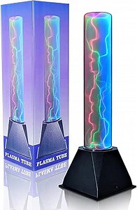 12 Inch Plasma Tube，Plasma Lamp ，Plasma Ball，Fancy Club Decor and Science Education Gifts，Plasma Disk Sensor Lighting Plate with Music,Voice and Touch Response (Multi-Colored)