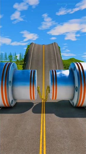 City Long Buses & Capsule Bus vs Hydraulic Crush - BeamNG.drive #shorts #beamngdrive #bus