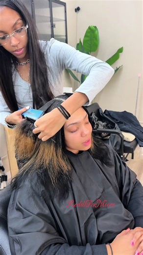 Stunning Middle Part Sew-In with Curls and Color