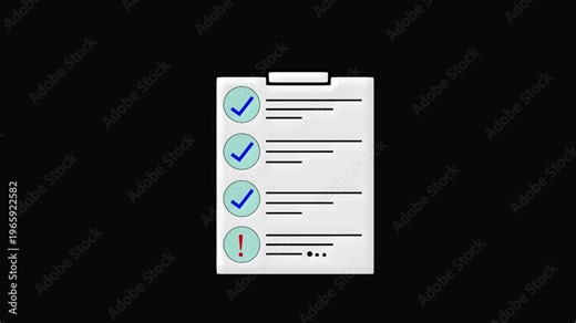 Simple flat design checklist icon with four circular bullet points and lines representing tasks for productivity and organization software interfaces
