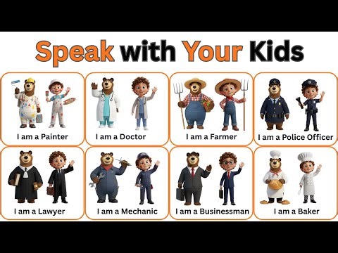 Speak English with your kids | Professions Names in English for Kids | Learn 60+ Jobs with Examples