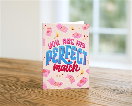 Funny Valentine's Day Card - You Are My Match, Modern Love - Etsy