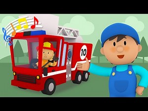 10 Little Fire Trucks | Carl's Car Wash Kids Song