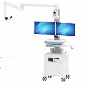 [Hot Item] Hospital Medical Mobile Laptop Computer Operation Room Teaching Cart, Hospital Equipment Mobile Telemedicine System Medical Computer Workstation Trolley