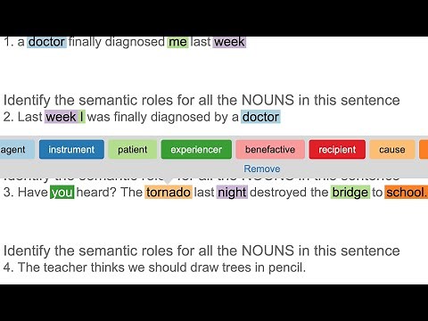Semantics 3 - Semantic roles exercise