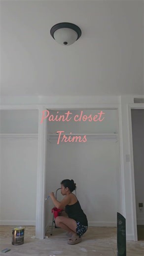 another day renovation progress DIY 4/22/2026 paint closet trim