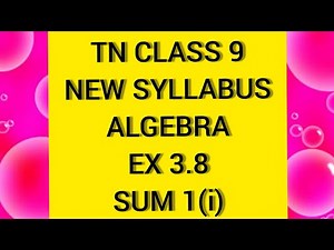 TN Samacheer 9 Maths Algebra Ex 3.8 Sum 1(i)