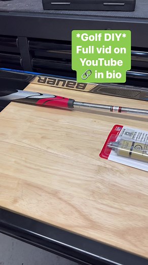 Turn your old hockey stick into a unique putter grip! Head over to our YouTube for the easy how to!! #golf #hockey #putter #bauer #icehockey #hockeystick #diy #diyprojects #golfaddict #golfclub #linkinbio #pgatour #NHL | That's Puttable
