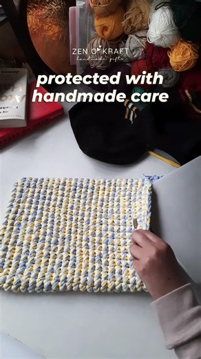 Crochet Work Session ✨ Handmade Laptop Sleeve + Cozy Creative Routine