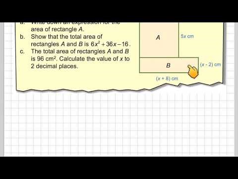 Using shapes to form a quadratic equation