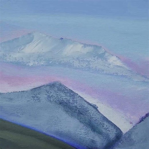 Enchanted Forest #oilpainting inspired by #mountains at sunrise.