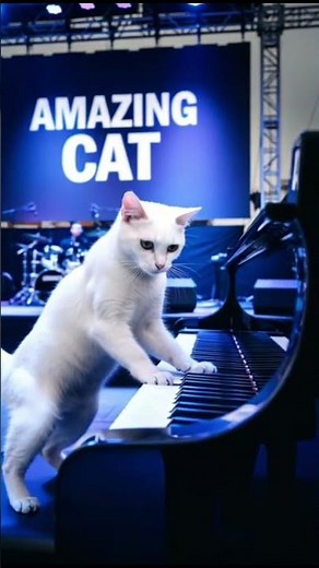 Talented Cat Plays Piano Like a Pro! 🎹😺 #CatMagic #PianoCat #ViralShorts #cat