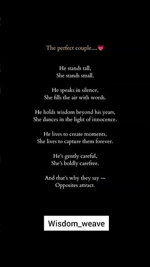 The Perfect Couple ❤️ Opposites Attract | Beautiful Love & Relationship Quote | Wisdom_weave