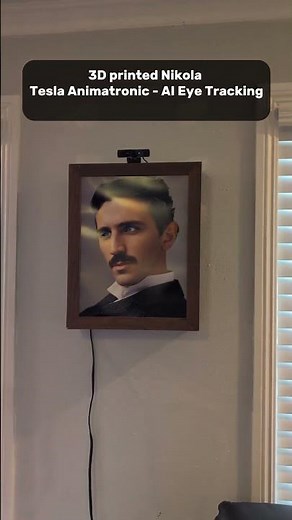 3D Printed Nikola Tesla Animatronic – AI Eye Tracking