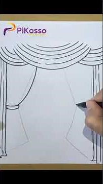 How to Draw a Curtains Easy in The Right Way