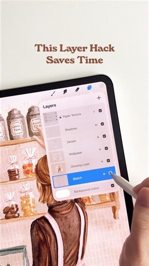 This Layer Hack Saves Time in Procreate 👀 #procreate #drawing #art