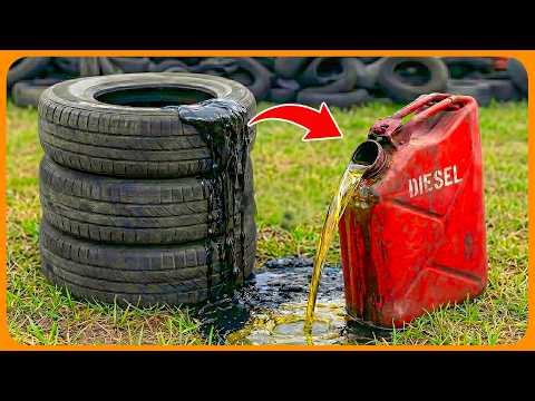 How to make diesel fuel at home? I converted old tires into Free fuel using a DIY pyrolysis system.