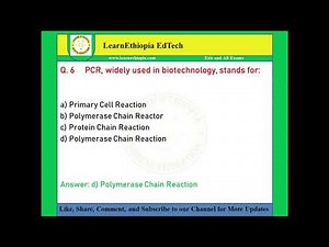 Medical Biotechnology | Model Exit Exam Questions for Biotechnology Exit Exam