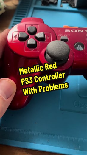 Fixing up a broken Metallic Red PlayStation 3 controller that has two big problems. #TikTokCreatorSearchInsightsIncentive #ps3 #videogames #repair #red