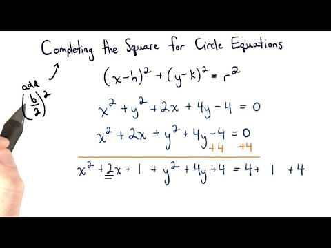 Completing the Square for Circle Equations - Visualizing Algebra