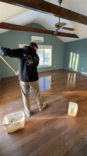 Old floor and subfloor removal, installation of a new subfloor, white oak hardwood floor installation, sanding and staining with Puritan pine and Berger Seidle GreenStar. #installation #refinishing #floor #renovationproject #boston