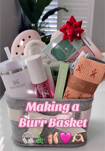 Creating a Cozy Burr Basket Gift for Christmas