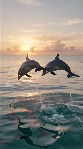 Playful Dolphins Jumping Through Ocean Waves 🐬 #Dolphin #Ocean #Sea #Nature #Wildlife #4K