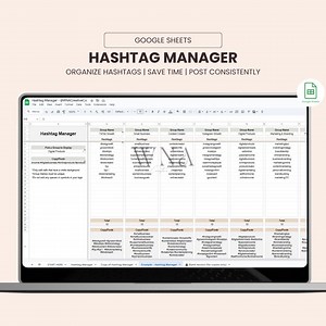 Hashtag Manager | Google Sheets Template | Auto Copy-paste Hashtags for IG, Tiktok, & Socmed | Socmed Tool | Save Time - Etsy Canada
