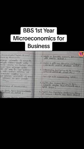 Microeconomics for Business: BBS 1st Year Important Questions