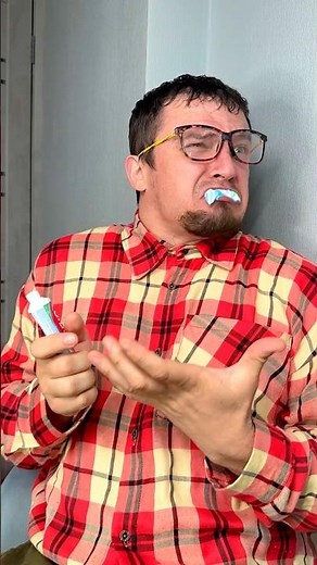 He ate all the toothpaste! 😳😱🤣 #tiktok #comedy #shorts