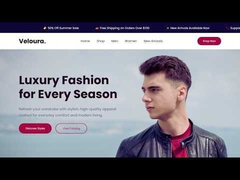Simple Responsive Website Using HTML And CSS | Landing Page Design | eCommerce Website