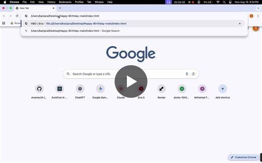 #webdevelopment #creativecoding #birthdaywebsite #customprojects #mailamengineeringcollege #googleindia | Siva S