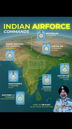 7 Commands of Indian Air Force ⚔️🇮🇳 #IAF #IndianAirForce #DefenceAspirants