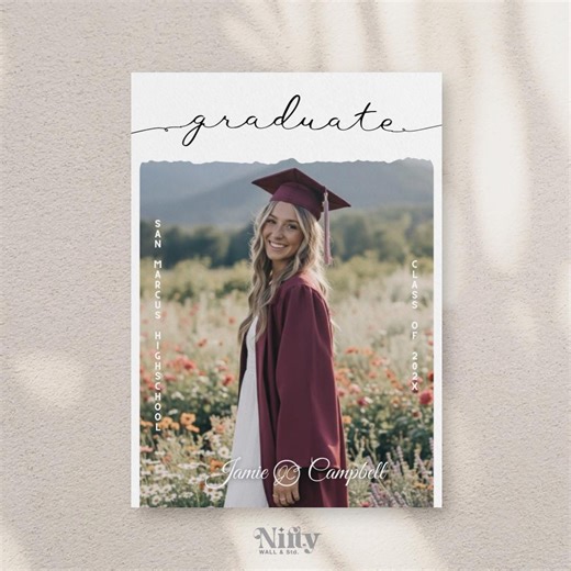 Personalized Graduation Party Invitation Card, Editable Graduation Announcement Template, Printable Digital Download - Etsy