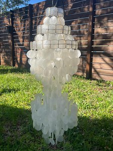 Capiz Shell Chandelier: Beach Coastal Hanging Wind Chime (11inch & 35 Inch) - Etsy