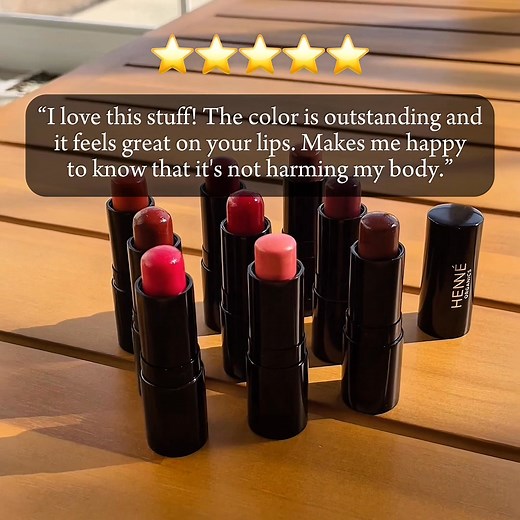 ⭐️⭐️⭐️⭐️⭐️ "I love this stuff! The color is outstanding and it feels great on your lips. Makes me happy to know that it's not harming my body." Get your FREE Henné Luxury Lip Tint Samples at ByeByeLipstick.com Order today and we'll add a free full-size Luxury Lip Balm V2 to your order.  | Henné Organics | Facebook