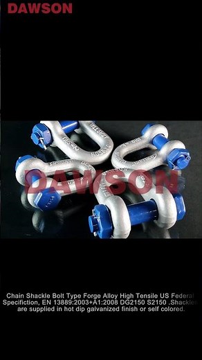 DAWSON US Type DG2150 Chain Shackle with Safety Pin, S6 Hot Dip Galvanized Bolt Type Dee Shackle
