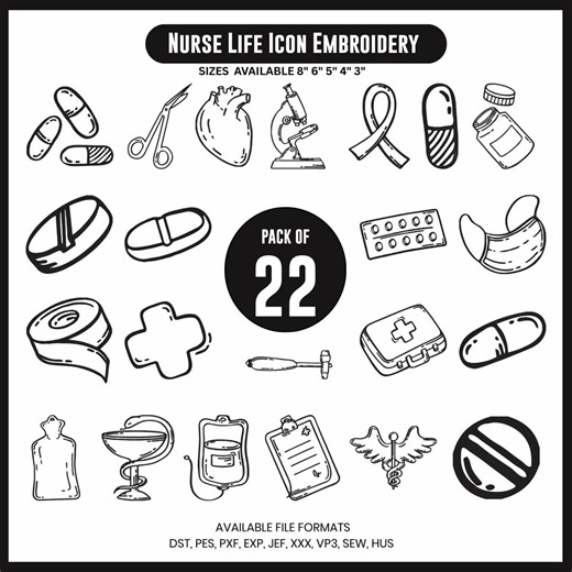 Nurse Life Icon Embroidery Nurse Machine Embroidery Nurse Stethoscope Embroidery Design Doctor Stethoscope Bow Embroidery File. - Etsy