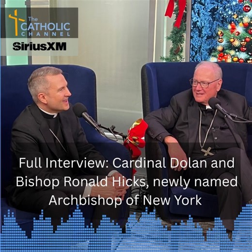 Big news - Pope Leo XIV has named Bishop Ronald Hicks to succeed Timothy Cardinal Dolan as Archbishop of New York! Check out Cardinal Dolan’s interview with Bishop Hicks, part of the Conversation With Cardinal Dolan Christmas special - premiering Friday, December 19th at 7pm ET | SiriusXM The Catholic Channel