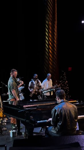 Live Stage Performance by Musicians in Holiday Spirit